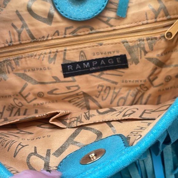 Vintage but New Rampage Metallic Fringe Hobo Purse - Picture 4 of 4